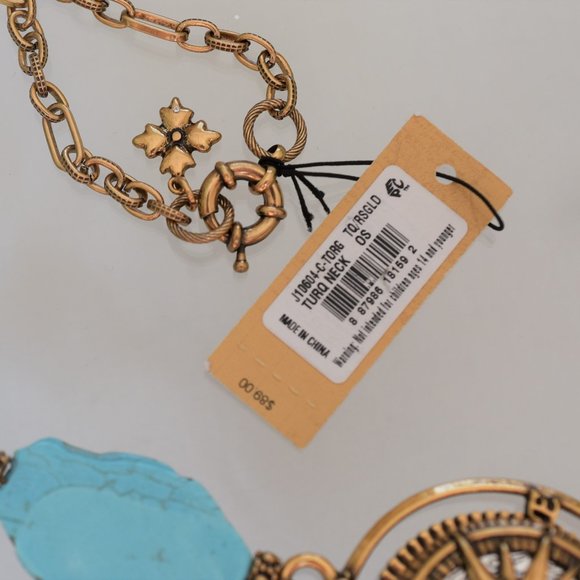 PATRICIA NASH Turquoise Compass Pendant Necklace. - Picture 10 of 12